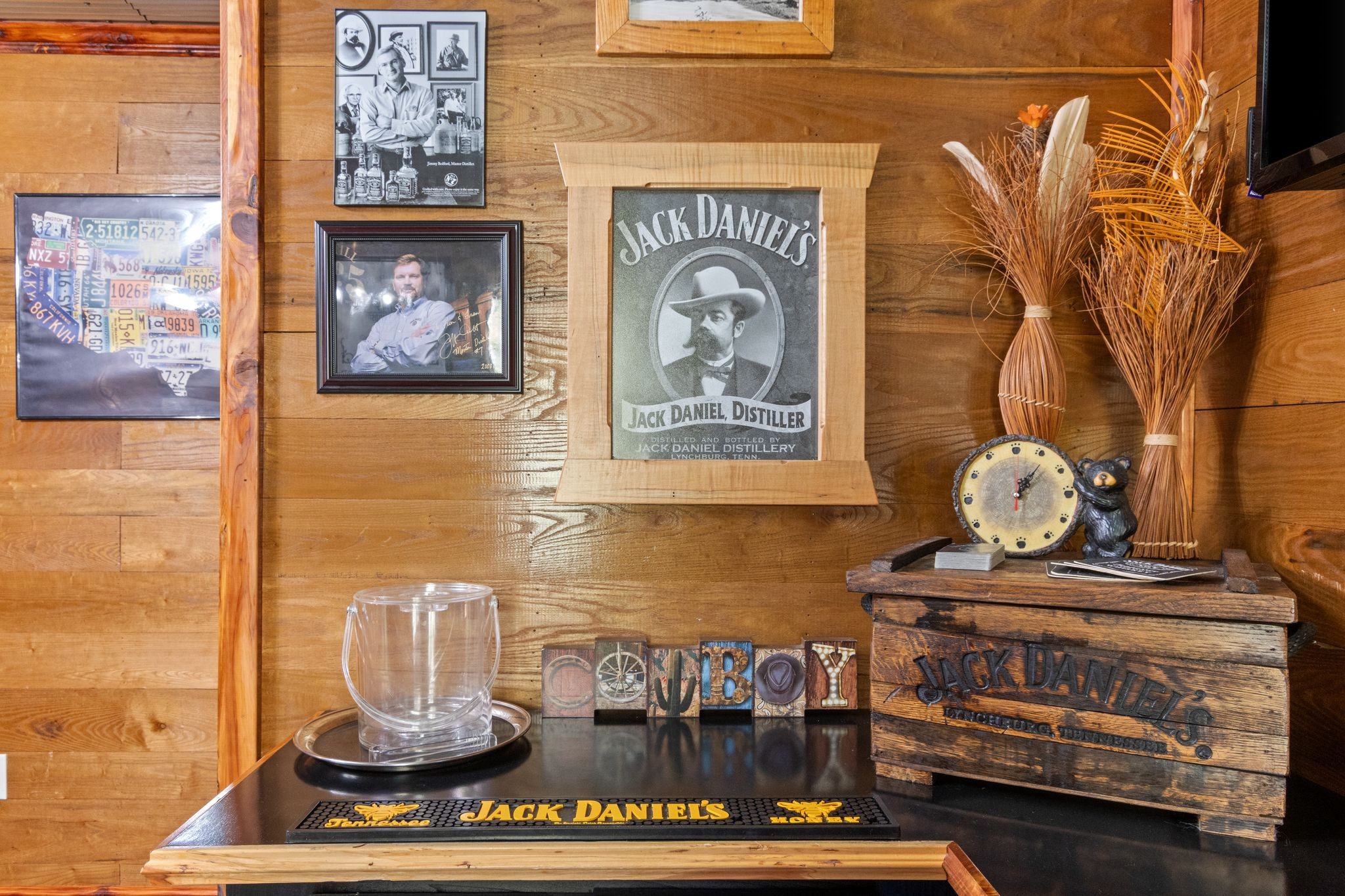 784 Damron Road Lynchburg, TN 37352 - Photo 25 of 38 a table with a stove and painting on the wall