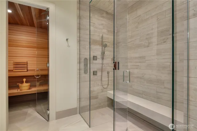 a bathroom with a shower