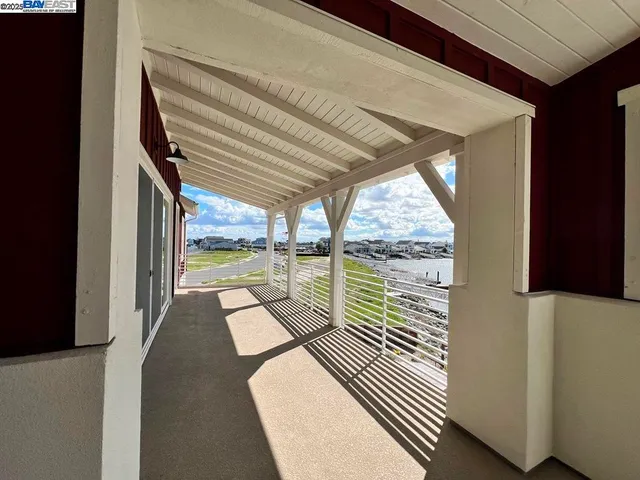 a view of a city from a backyard