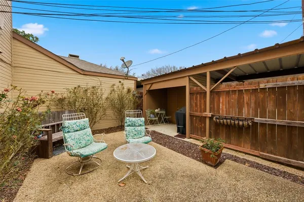 a outdoor space with furniture