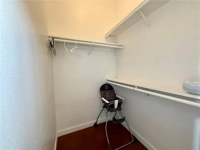 a view of small space with racks on the wall