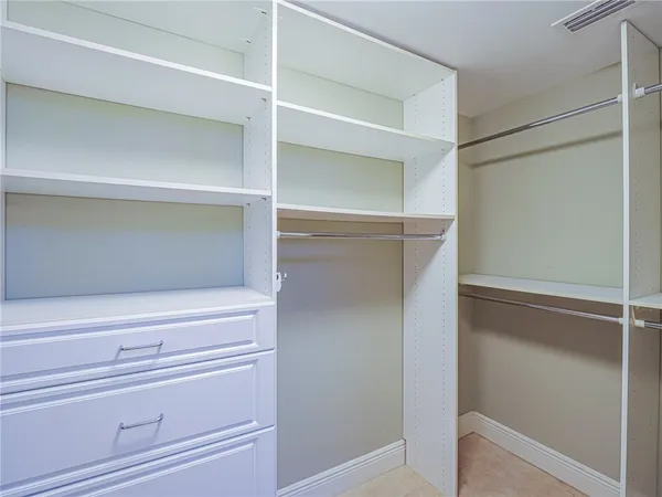 a close view of closet