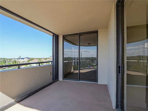 a view of balcony with city view