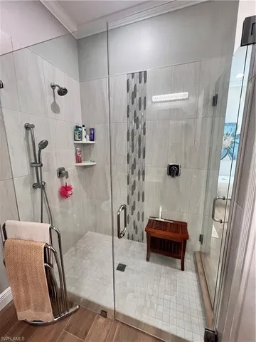 a bathroom with a shower