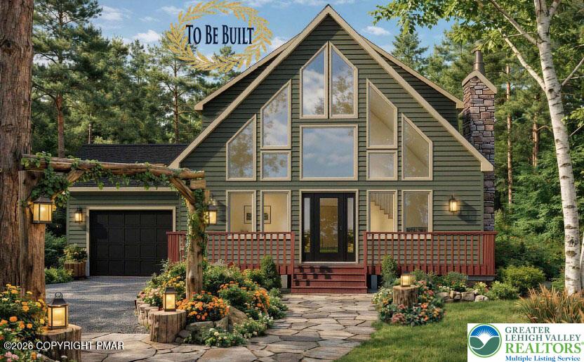 193 Eagle Path Bushkill, PA 18324 - Photo 1 of 3 Towering windows and a rustic stone path define this mountain-inspired home.