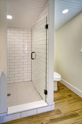 a bathroom with a shower