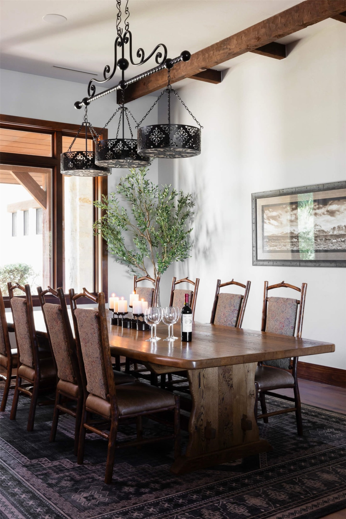 15016 Flat Top Ranch Road Austin, TX 78732 - Photo 22 of 40 a view of a dining room with furniture window and outside view