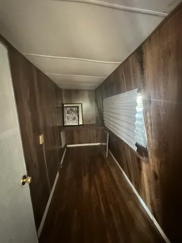 a view of wooden door