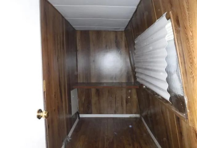 a view of wooden door