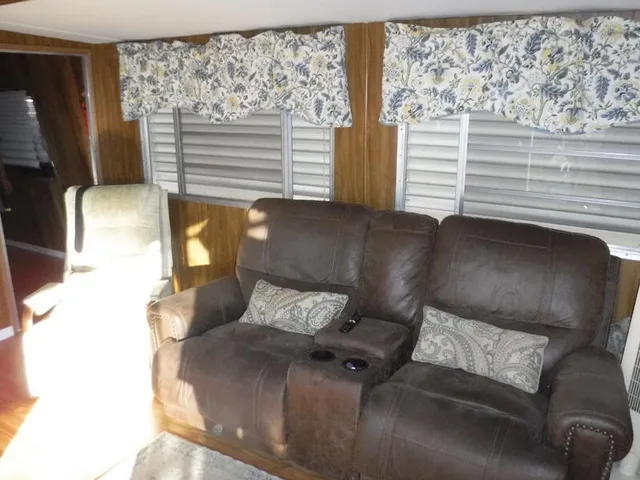 a close up of a couch in a room