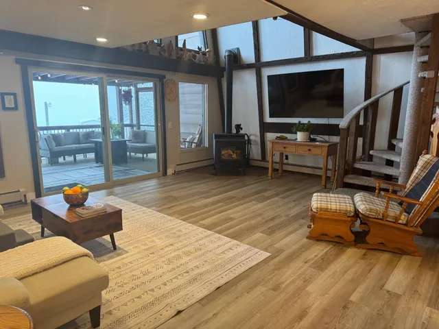 a living room with furniture