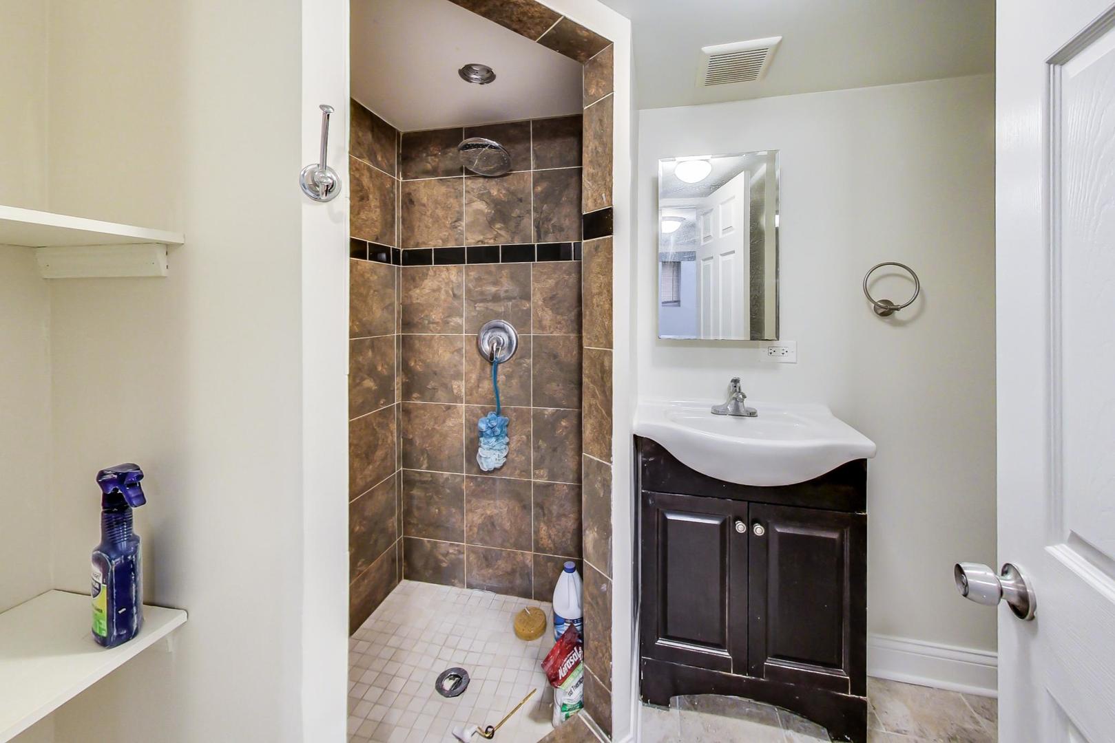 4237 West School Street Chicago, IL 60641 - Photo 56 of 72 a bathroom with a sink mirror and shower