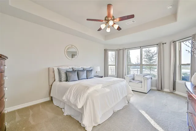 a bedroom with a bed and a cabinets