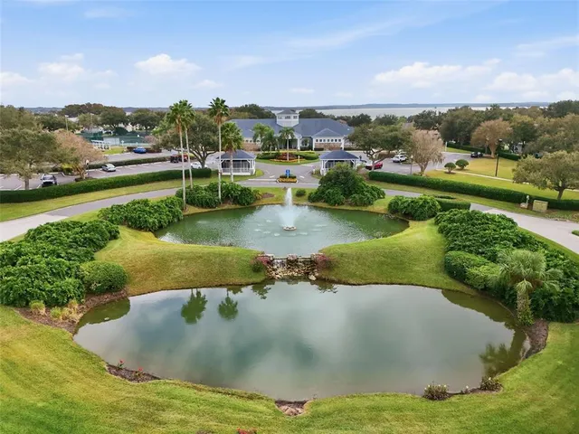 a view of a lake with a city
