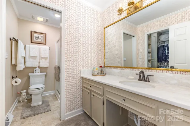 a bathroom with a toilet a sink and a mirror