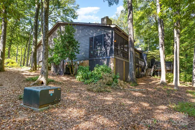 a backyard of a house with a garden