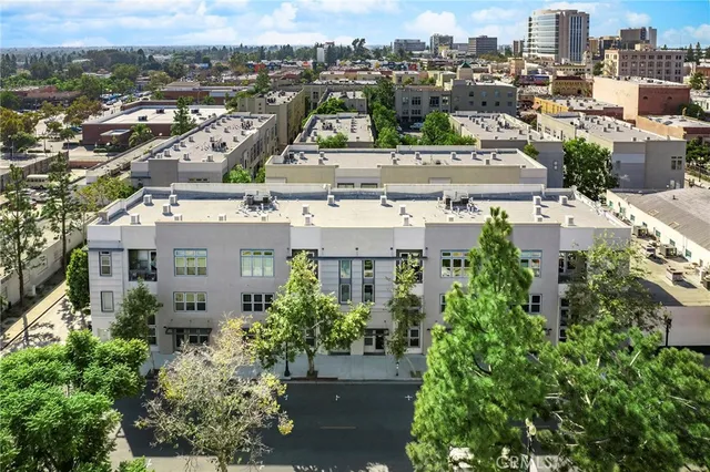 an aerial view of multiple house
