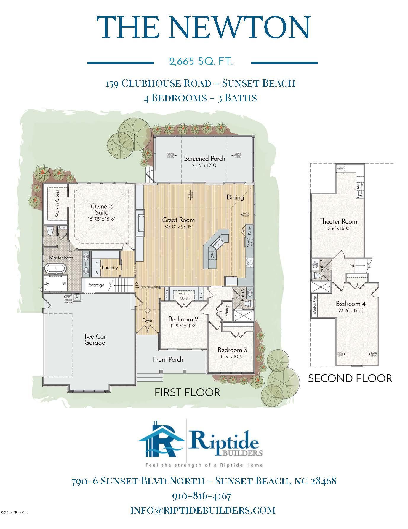 159 Clubhouse Road Sunset Beach, NC 28468 - Photo 10 of 10 Newton Floorplan