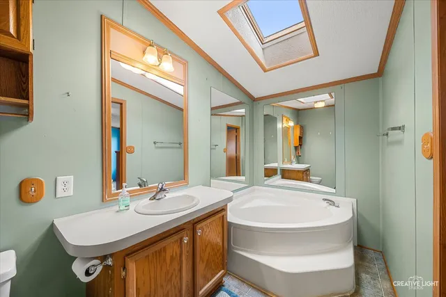 a bathroom with a sink a mirror a toilet and a shower