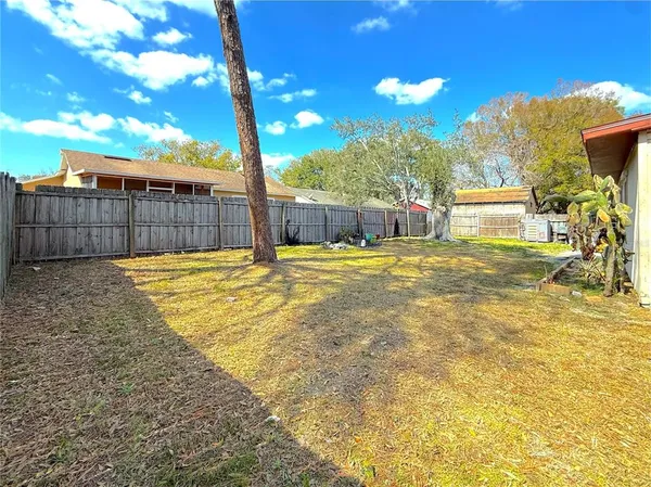 a view of a backyard