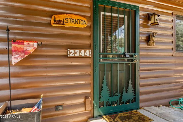 a view of a door of the house