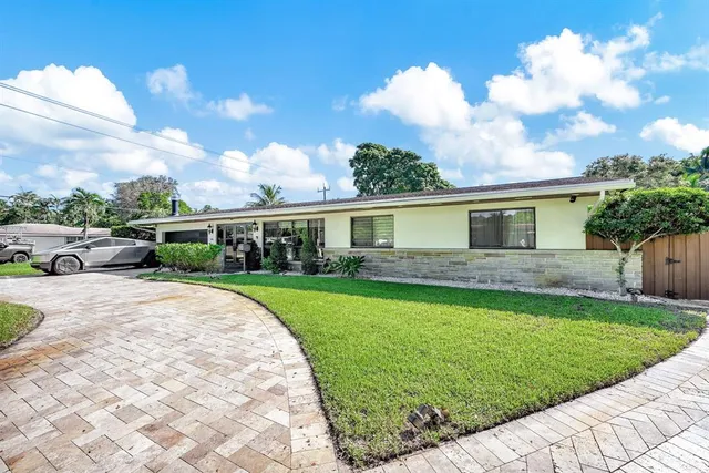 a view of a house with garden