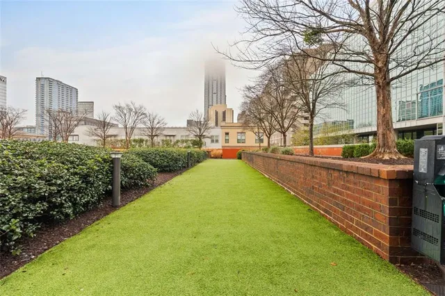 a view of a city with tall buildings