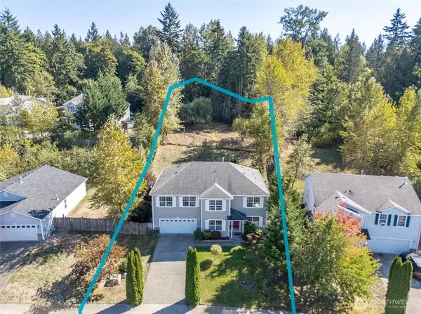 an aerial view of a house