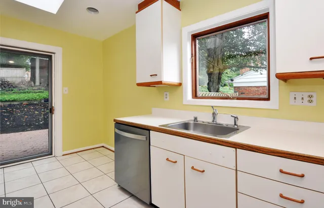 a kitchen with a sink and a window