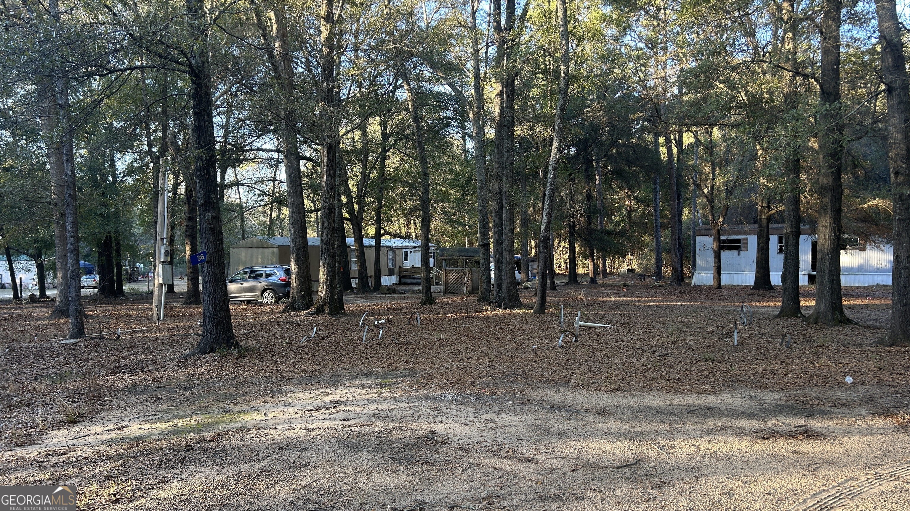 a view of road with trees