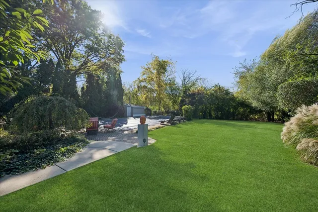 a view of a backyard with a garden