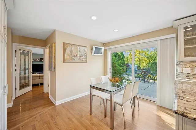 a workspace with furniture and a window