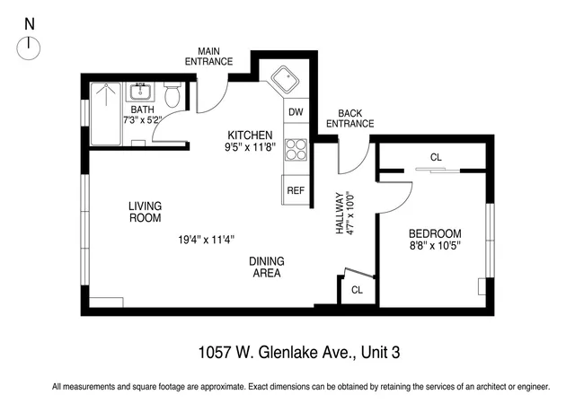 $1,825 | 1057 West Glenlake Avenue, Unit 2, Chicago, IL 60660