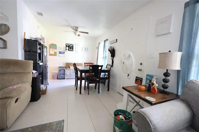 a living room with furniture and a couch