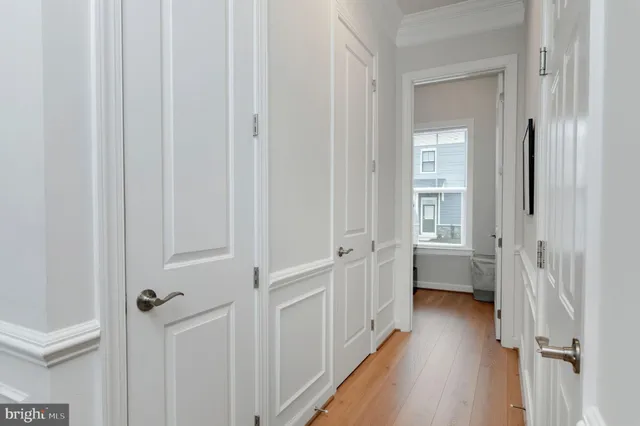 a view of a bathroom with closet area