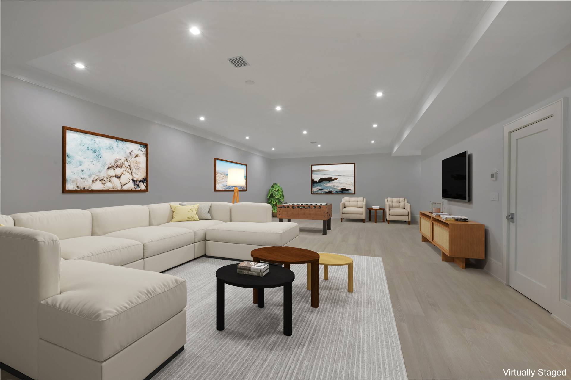 138 Big Fresh Pond Road Southampton, NY 11968 - Photo 34 of 43 a living room with furniture flat screen tv and couches