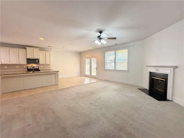 an empty room with a window