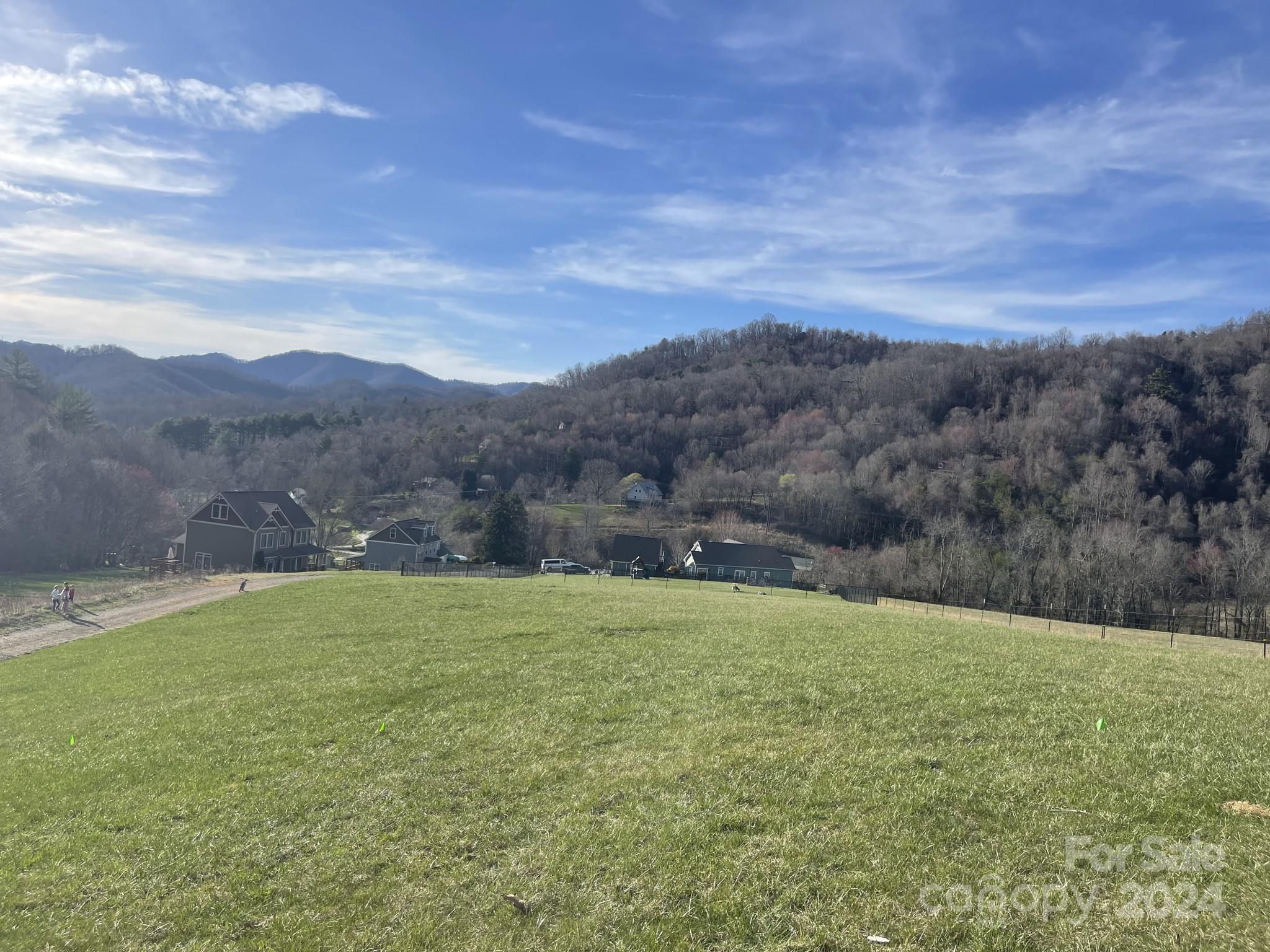 a view of an outdoor space and mountain view