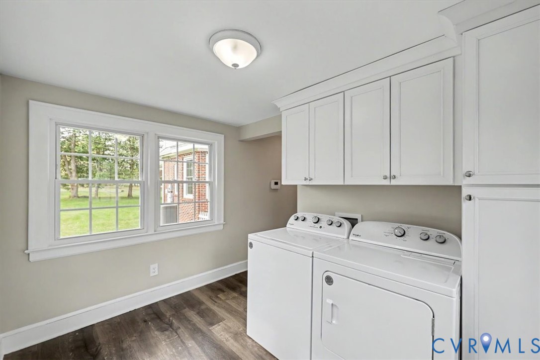 2800 Nottoway Boulevard Victoria, VA 23974 - Photo 24 of 45 Laundry area featuring cabinet space, dark wood-st
