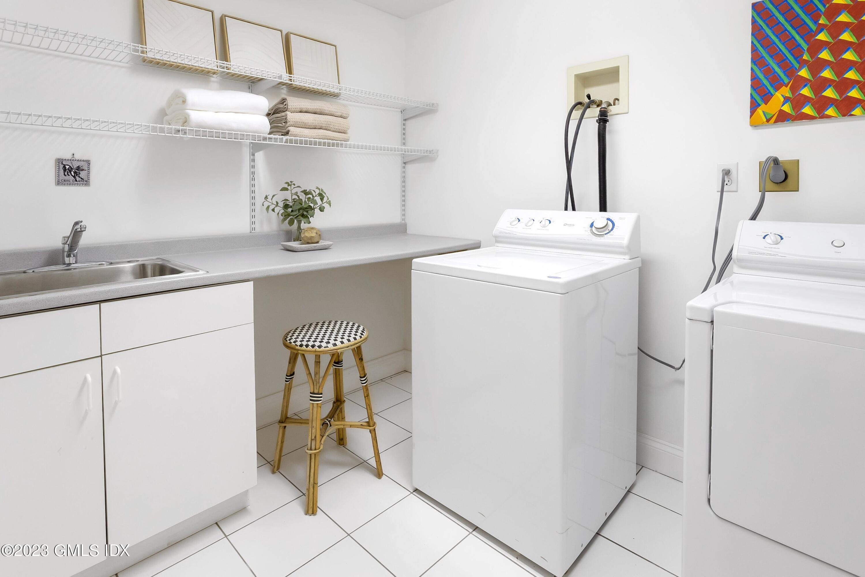 124 East Elm Street, Unit WEST Greenwich, CT 06830 - Photo 19 of 23 a room with sink and washing machine