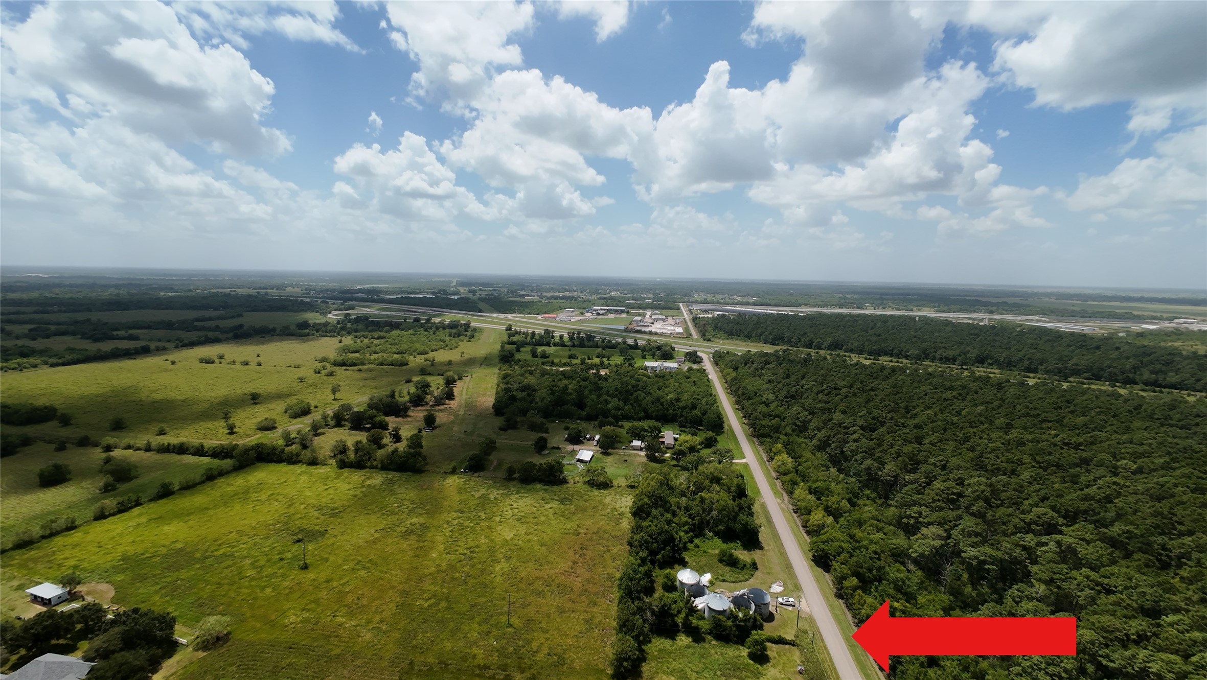 Aerial view of the property. Entrance is less than 5 minutes from US HWY 288.