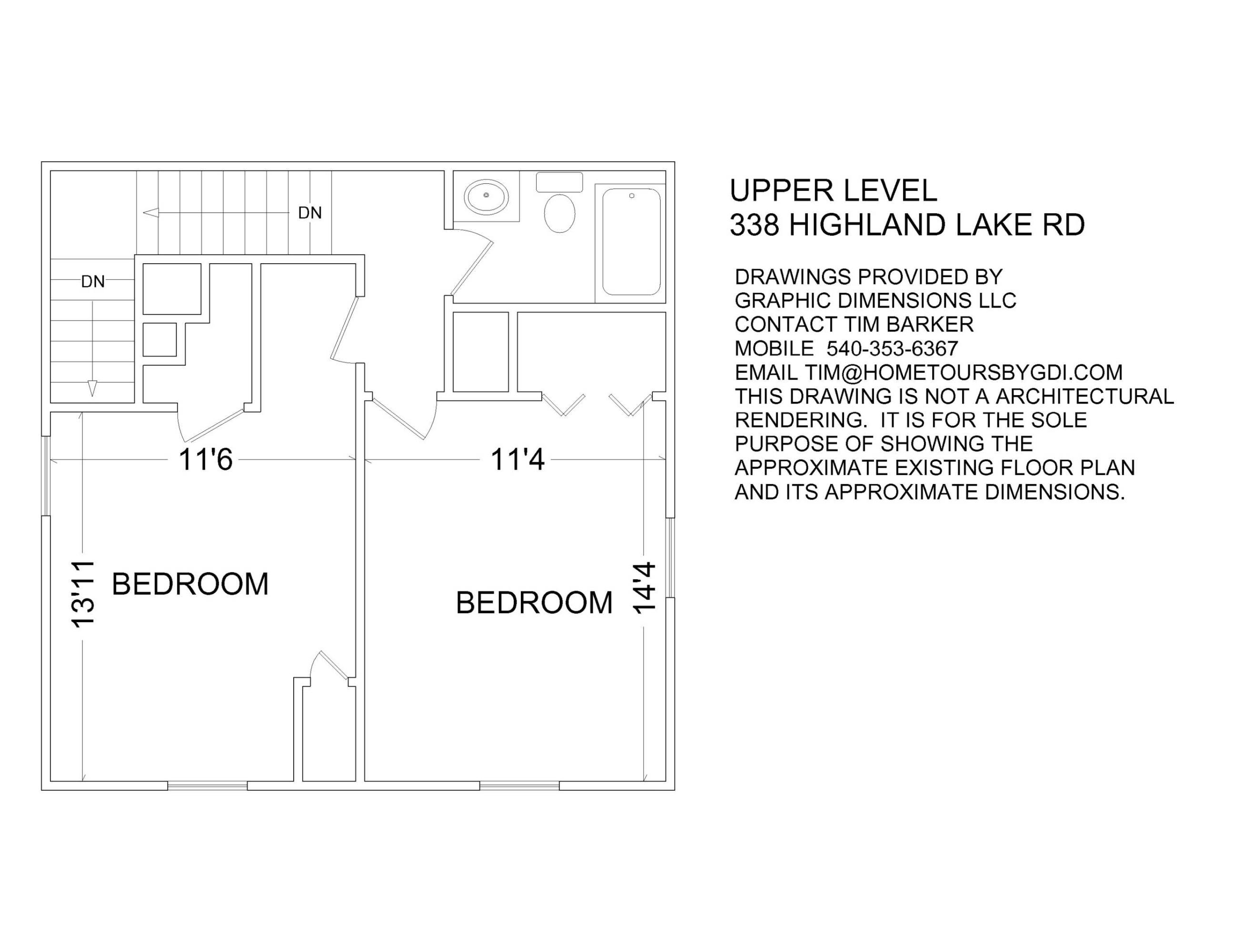 338 Highland Lake Road Union Hall, VA 24176 - Photo 54 of 56 Upper Level Floor Plan