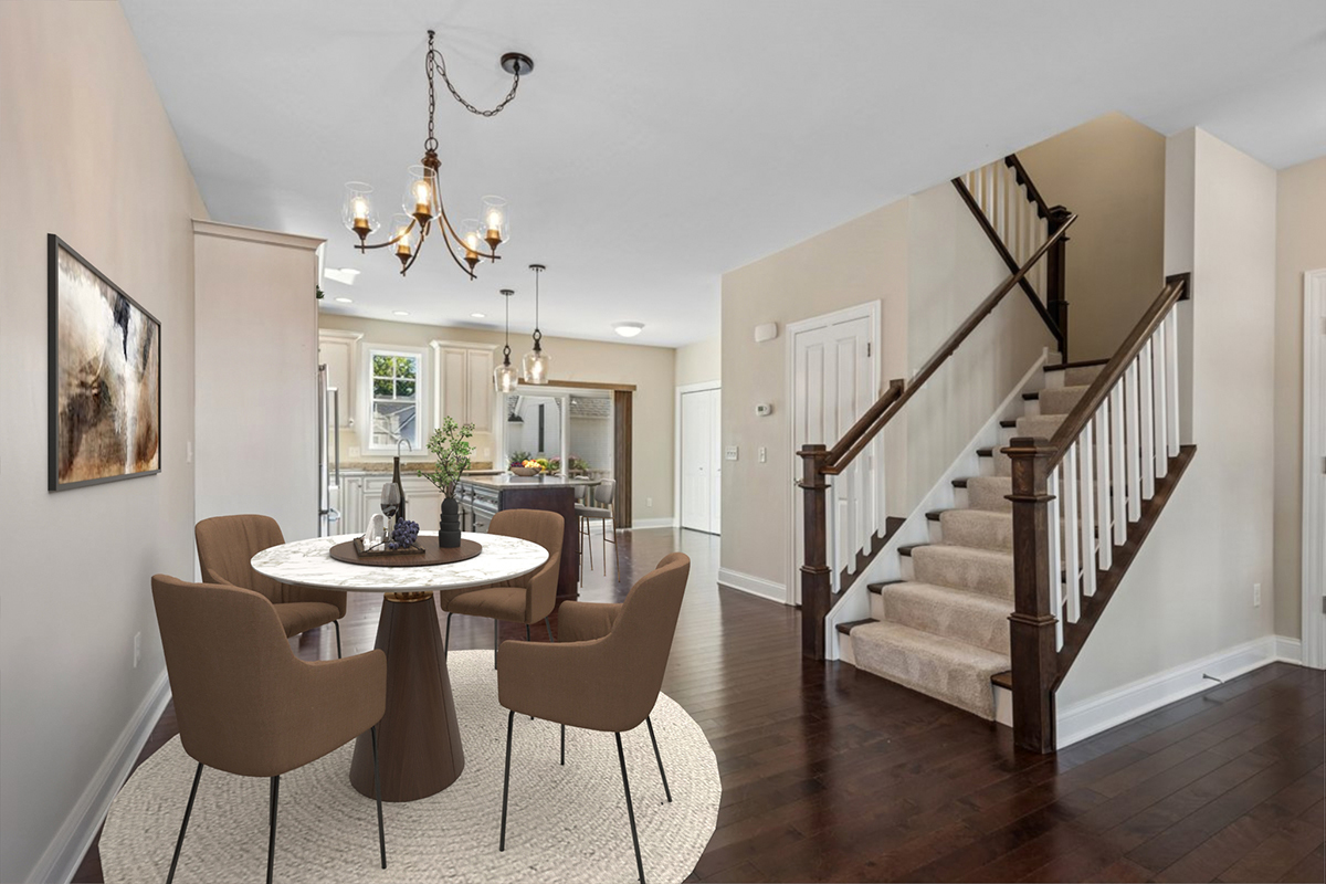 57 South 7th Street Geneva, IL 60134 - Photo 7 of 24 a view of a dining room with furniture wooden floor and chandelier