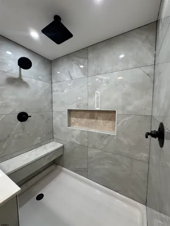 a bathroom with a shower