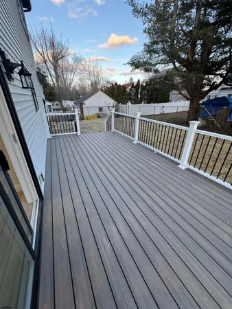 a view of deck with wooden floor and fence