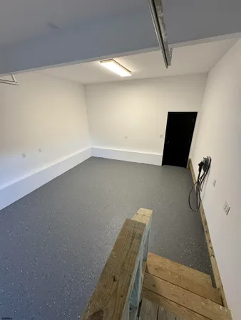 a view of a room with rack on the wall