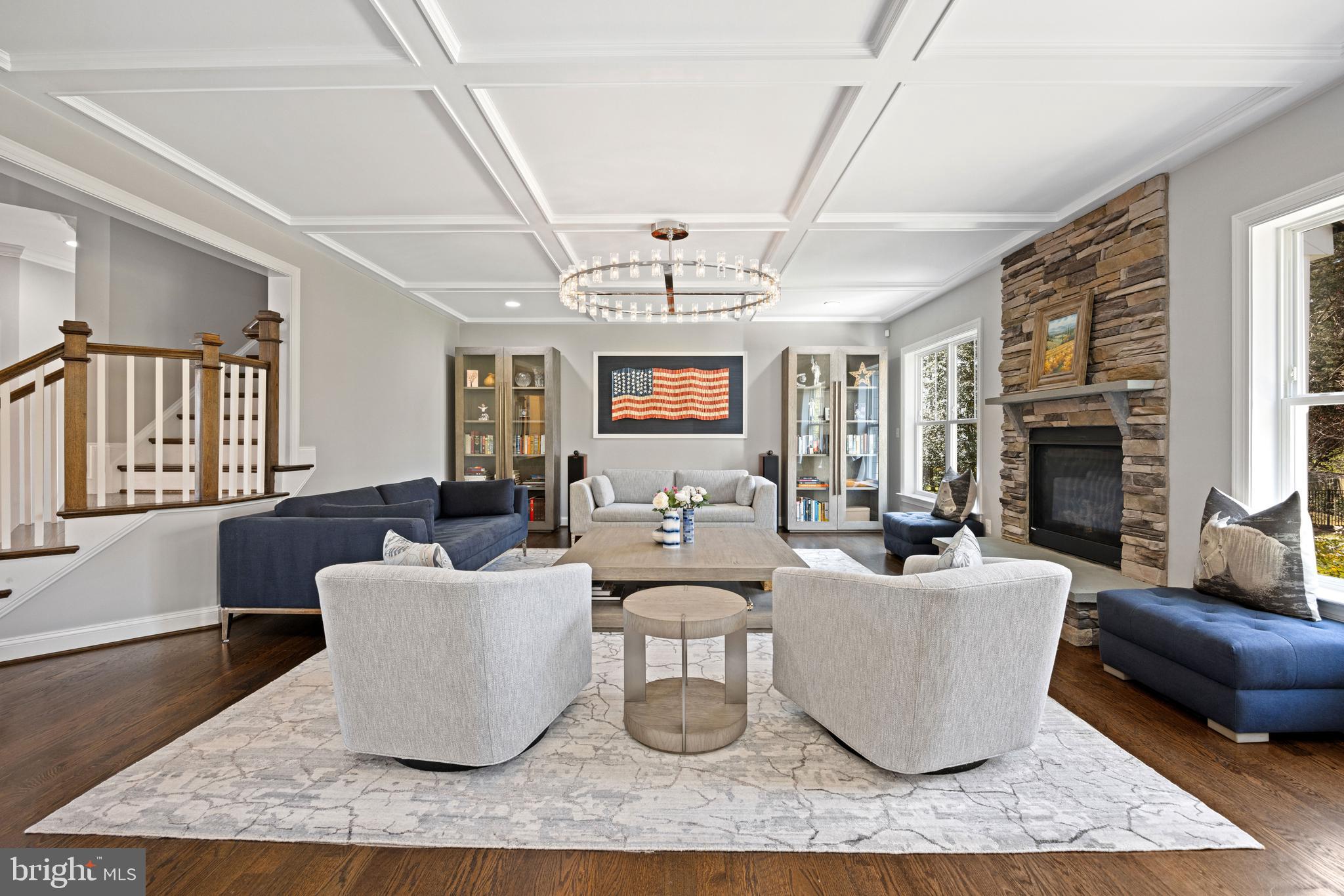 7869 Southdown Road Alexandria, VA 22308 - Photo 8 of 50 Large entertaining space with gas fireplace