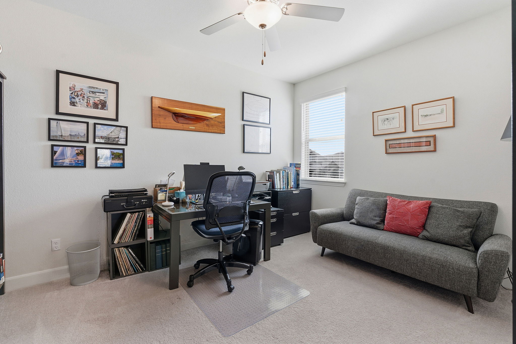 18917 Grape Seed Cove Austin, TX 78738 - Photo 9 of 33 Carpeted office featuring a ceiling fan and baseboards