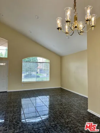 a view of livingroom with chandelier
