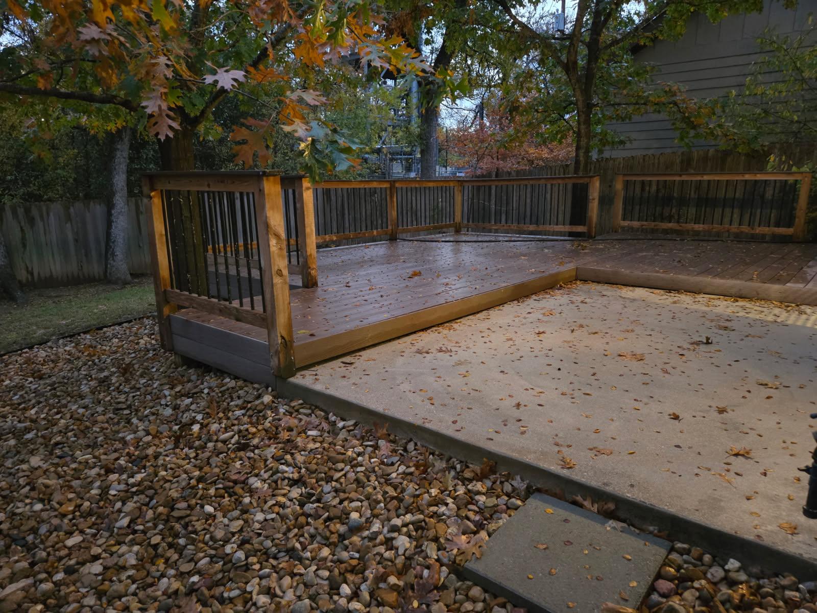 7337 Menchaca Road, Unit #22 Austin, TX 78745 - Photo 24 of 25 Wooden terrace with a fenced backyard